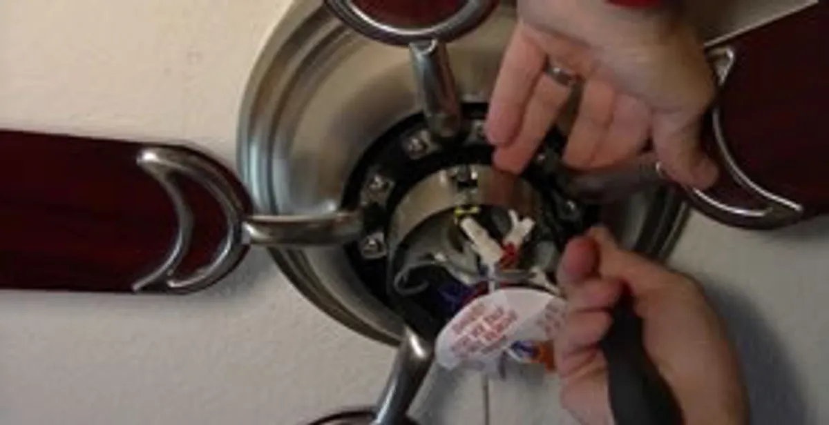 Ceiling fan installation with electrical wiring and mounting by professional electrician in Boston, MA