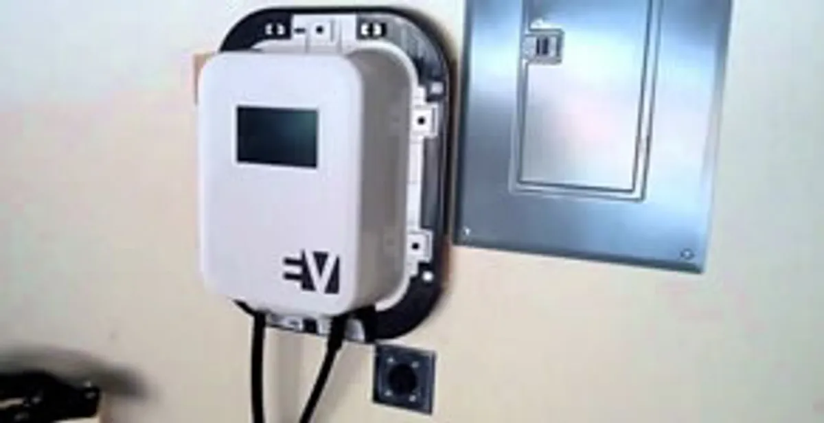 Electric car charger installation with wall-mounted EV charging station in Boston, MA