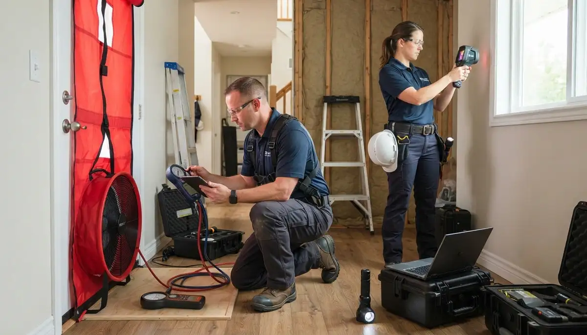 Boston, MA electrician performing a home energy audit to assess wiring and electrical panel efficiency