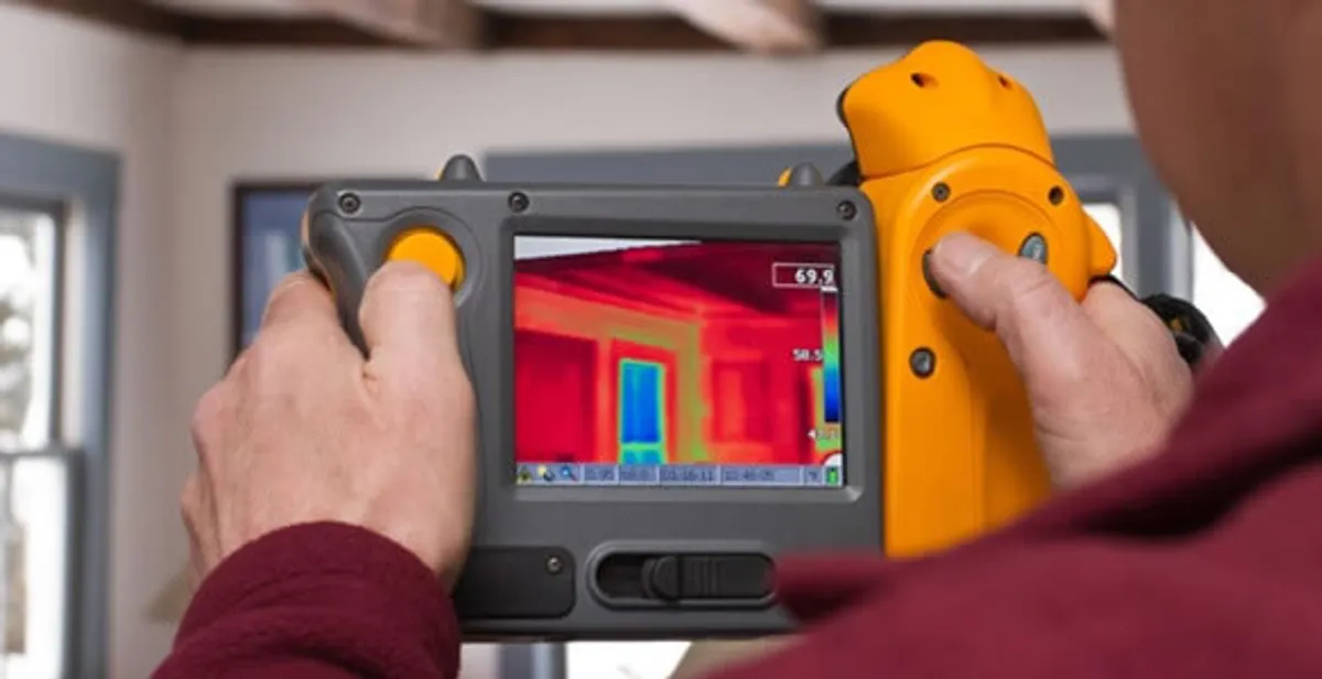 home energy audit service capturing thermal readings to analyze insulation and electrical efficiency in Boston, MA