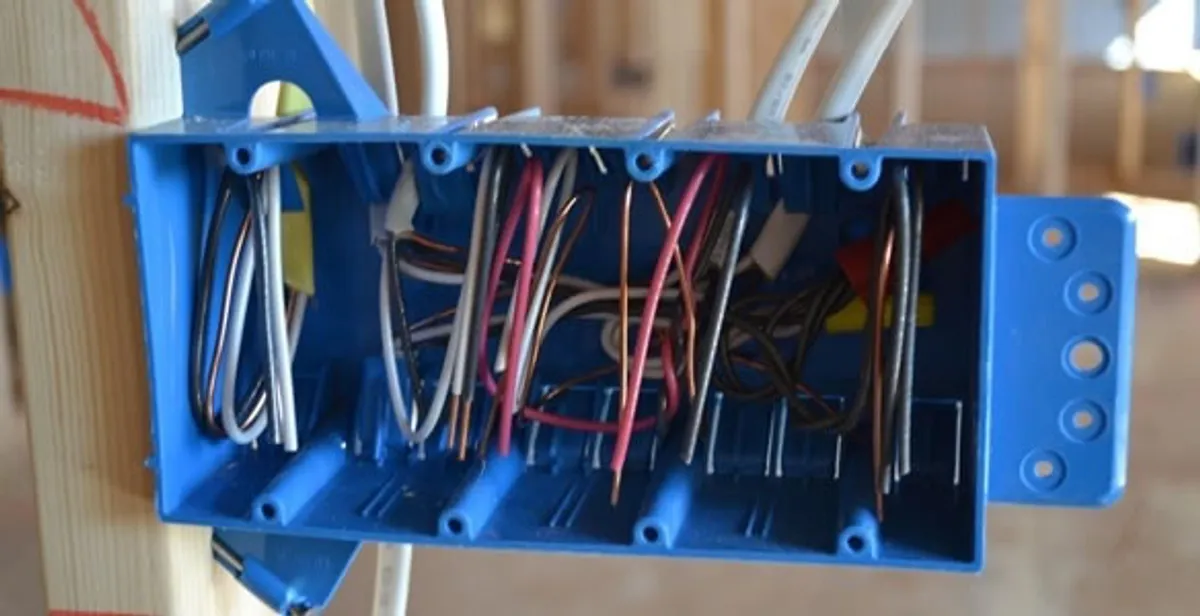 new construction wiring installation featuring electrical boxes and cable routing by expert electricians in Boston, MA