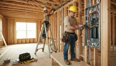 New construction electrical wiring service for a Boston, MA home
