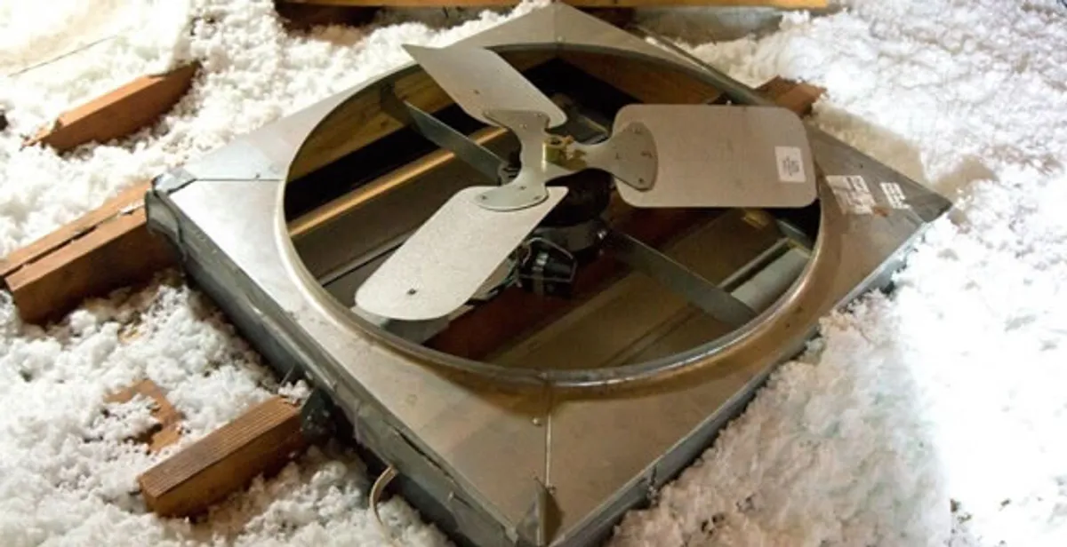 whole house fan installation services with attic-mounted ventilation unit in Boston, MA